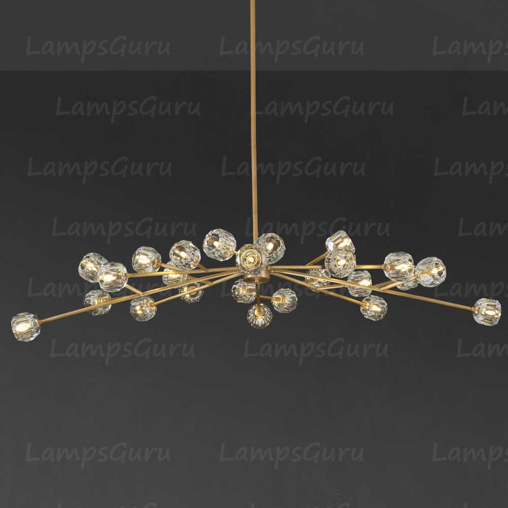 LG Boulla Crystal Clear Glass Oval Chandelier 72"