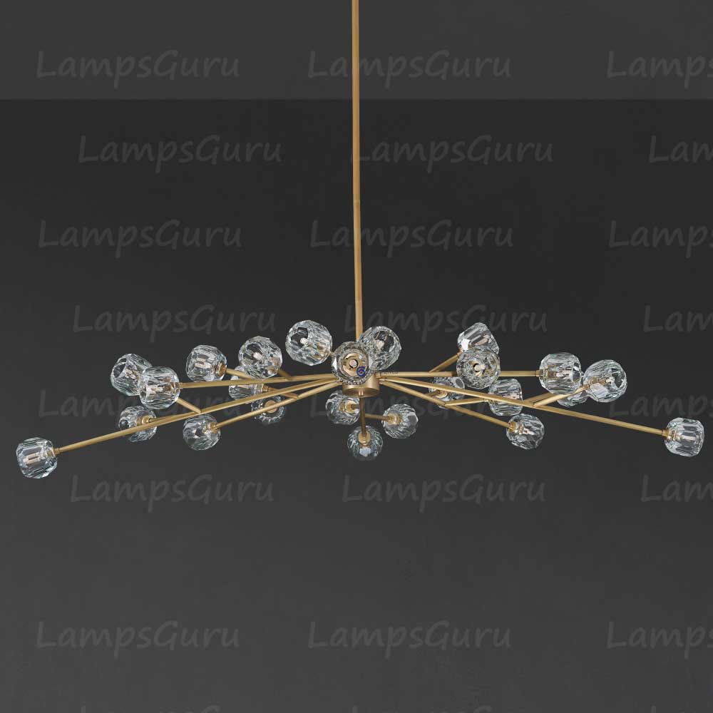LG Boulla Crystal Clear Glass Oval Chandelier 72"