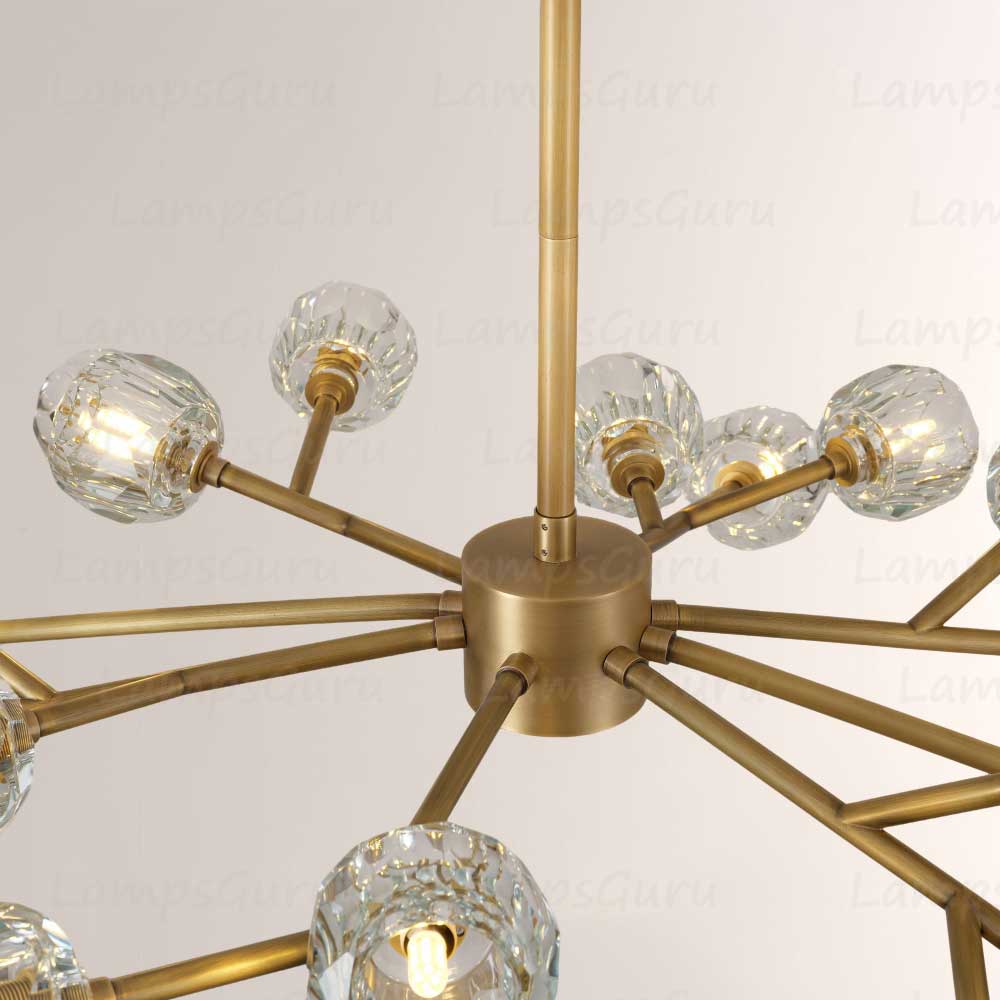 LG Boulla Crystal Clear Glass Oval Chandelier 72"
