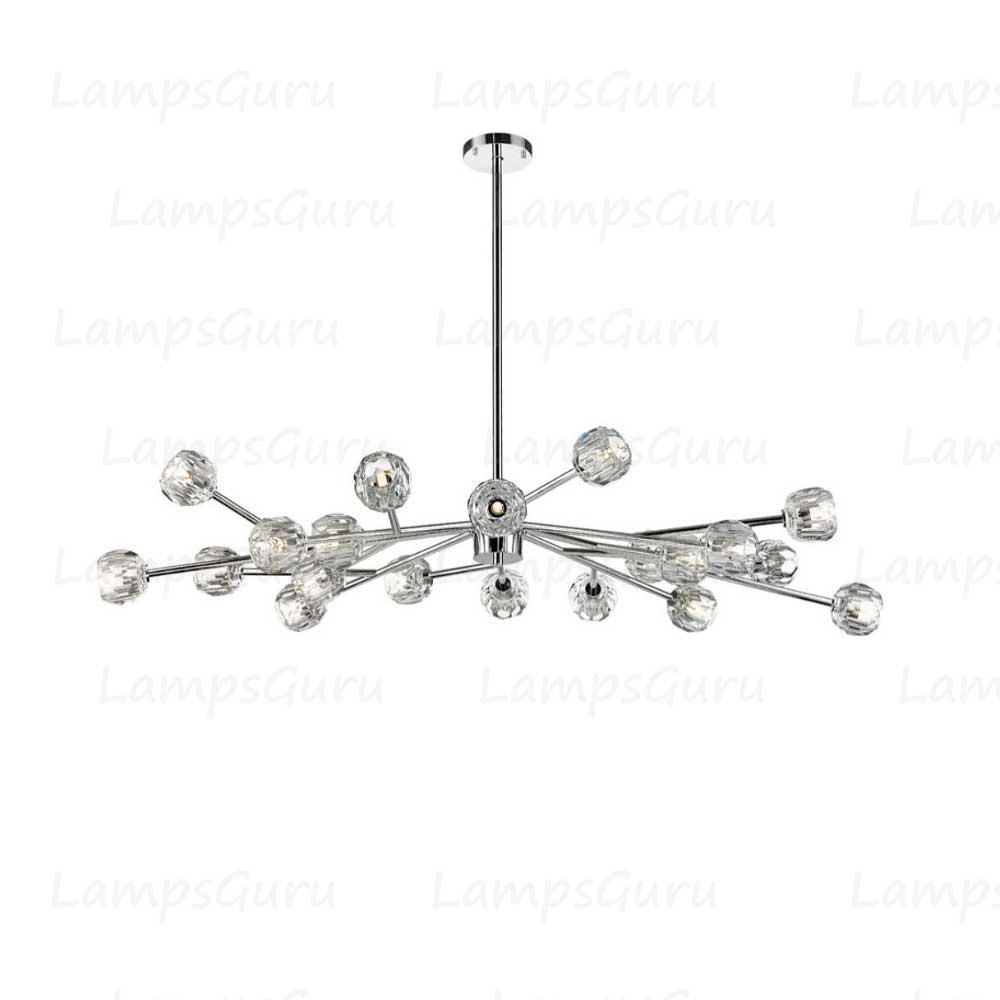 LG Boulla Crystal Clear Glass Oval Chandelier 72"