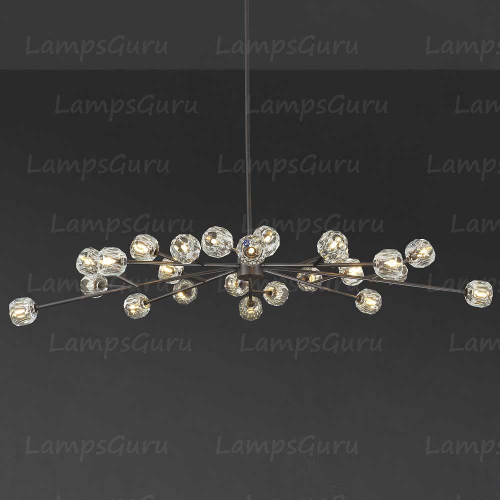 LG Boulla Crystal Clear Glass Oval Chandelier 72"