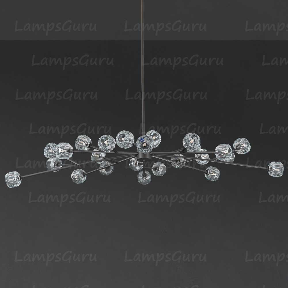 LG Boulla Crystal Clear Glass Oval Chandelier 72"
