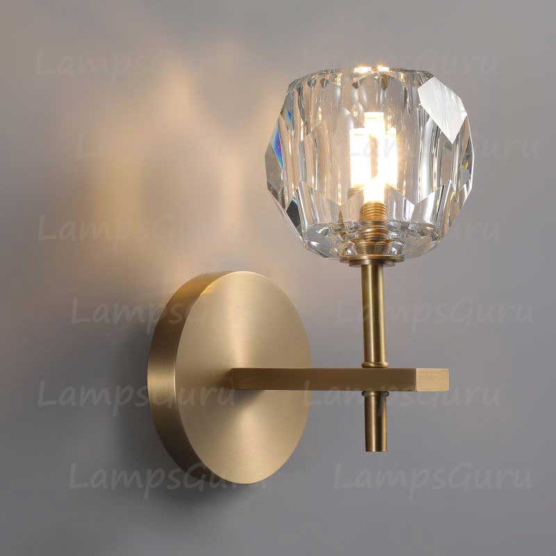 LG Boulla Crystal Clear Glass Short Wall Sconce