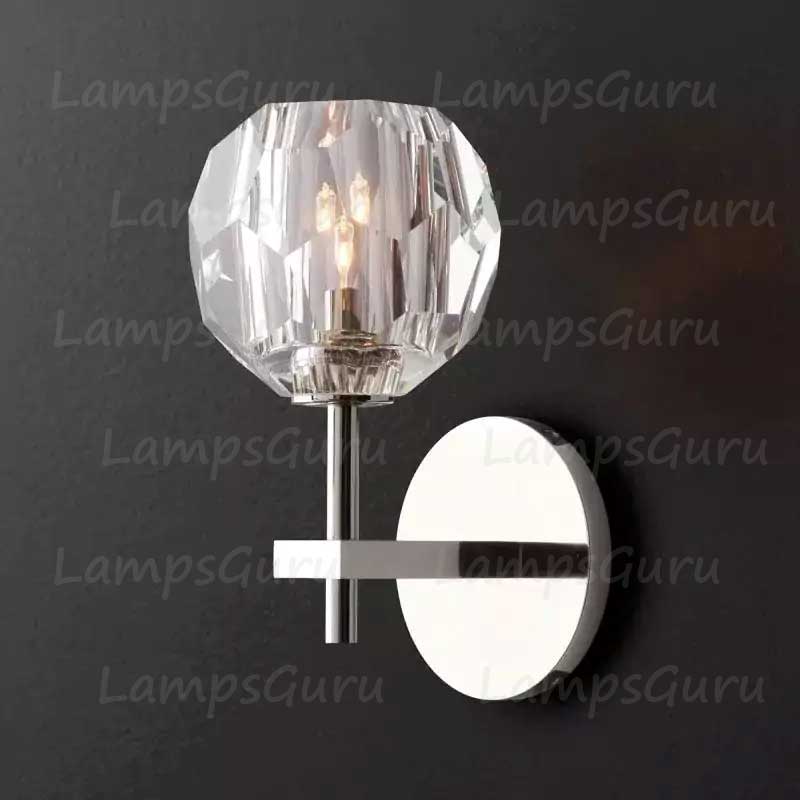 LG Boulla Crystal Clear Glass Short Wall Sconce