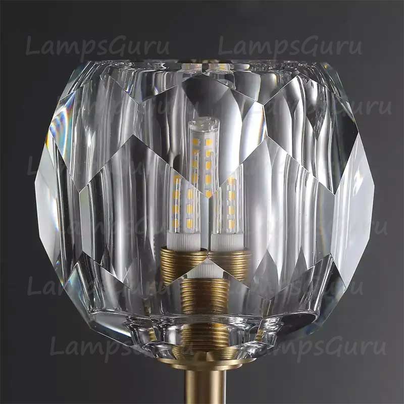 LG Boulla Crystal Clear Glass Short Wall Sconce