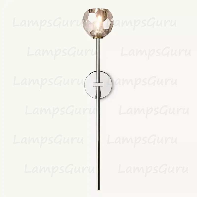 LG Boulla Crystal Smoke Glass Grand Wall Sconce