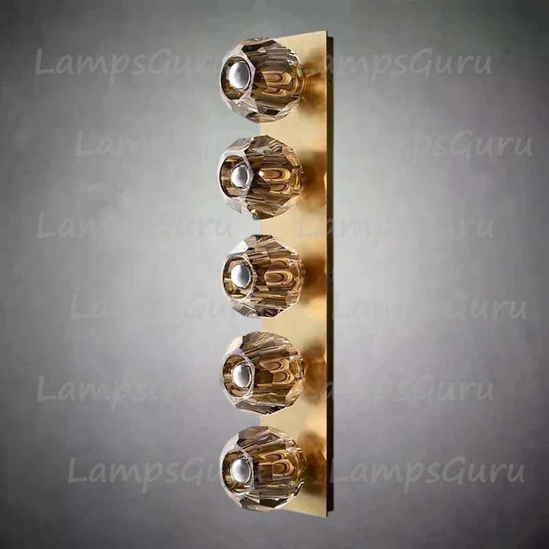 LG Boulla Crystal Smoke Glass Linear Grand Wall Sconce
