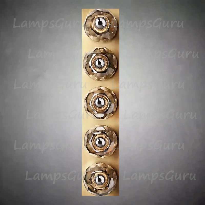 LG Boulla Crystal Smoke Glass Linear Grand Wall Sconce