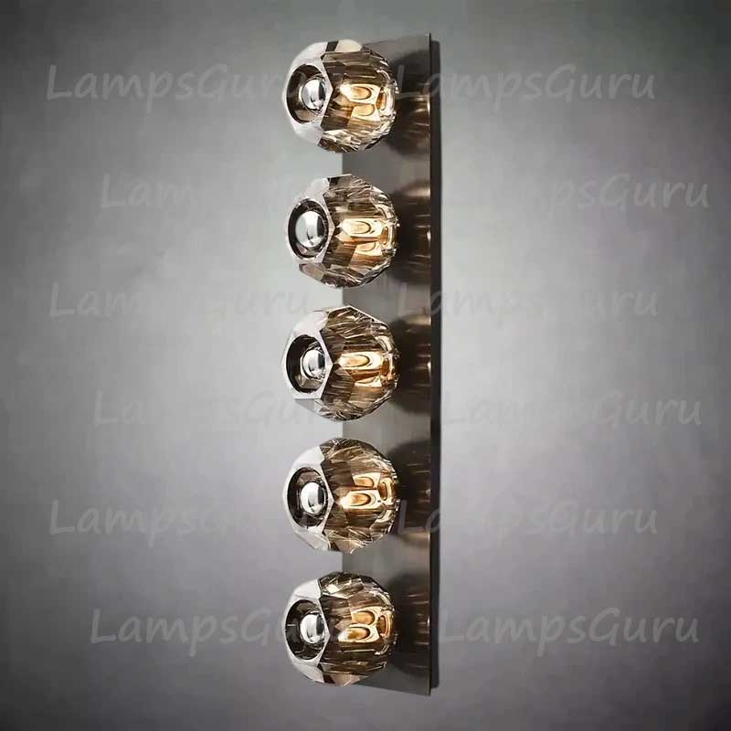LG Boulla Crystal Smoke Glass Linear Grand Wall Sconce