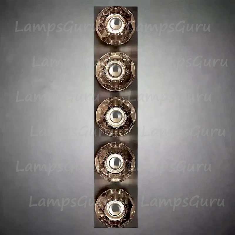 LG Boulla Crystal Smoke Glass Linear Grand Wall Sconce