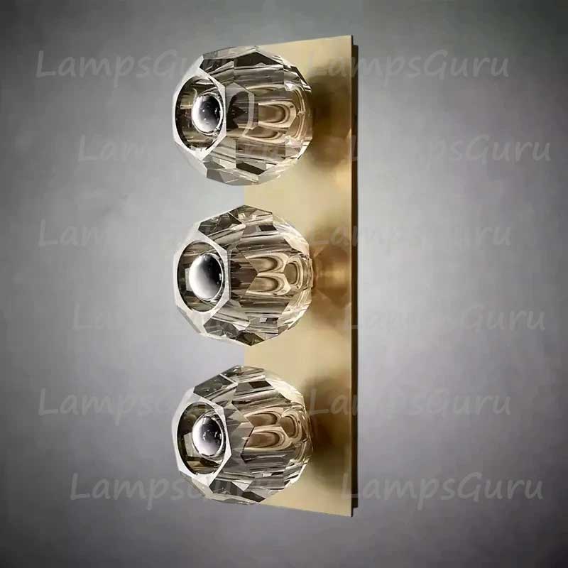 LG Boulla Crystal Smoke Glass Linear Short Wall Sconce