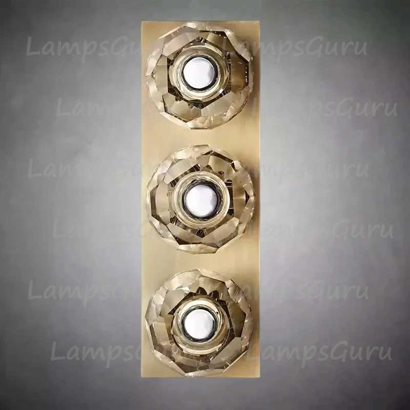 LG Boulla Crystal Smoke Glass Linear Short Wall Sconce