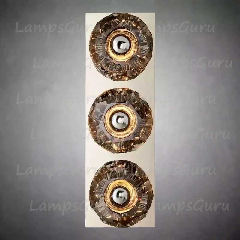 LG Boulla Crystal Smoke Glass Linear Short Wall Sconce