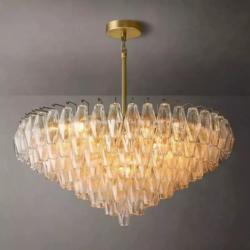 Chiaray Clear Glass Tiered Round Chandelier 37"