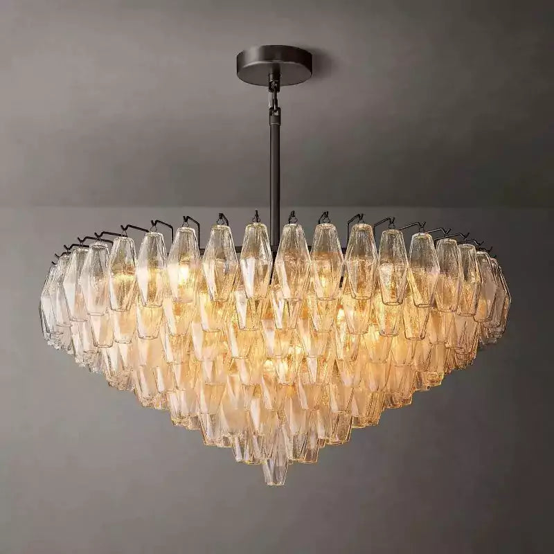 Chiaray Clear Glass Tiered Round Chandelier 37"