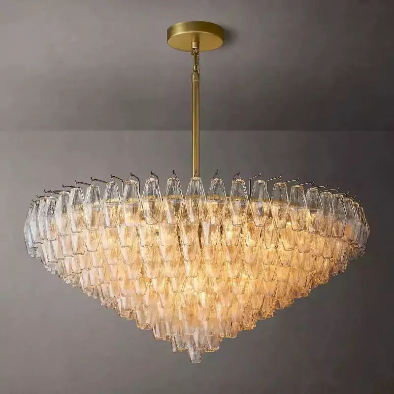 Chiaray Clear Glass Tiered Round Chandelier 47"