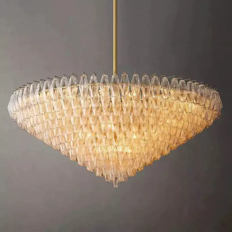 Chiaray Clear Glass Tiered Round Chandelier 62"