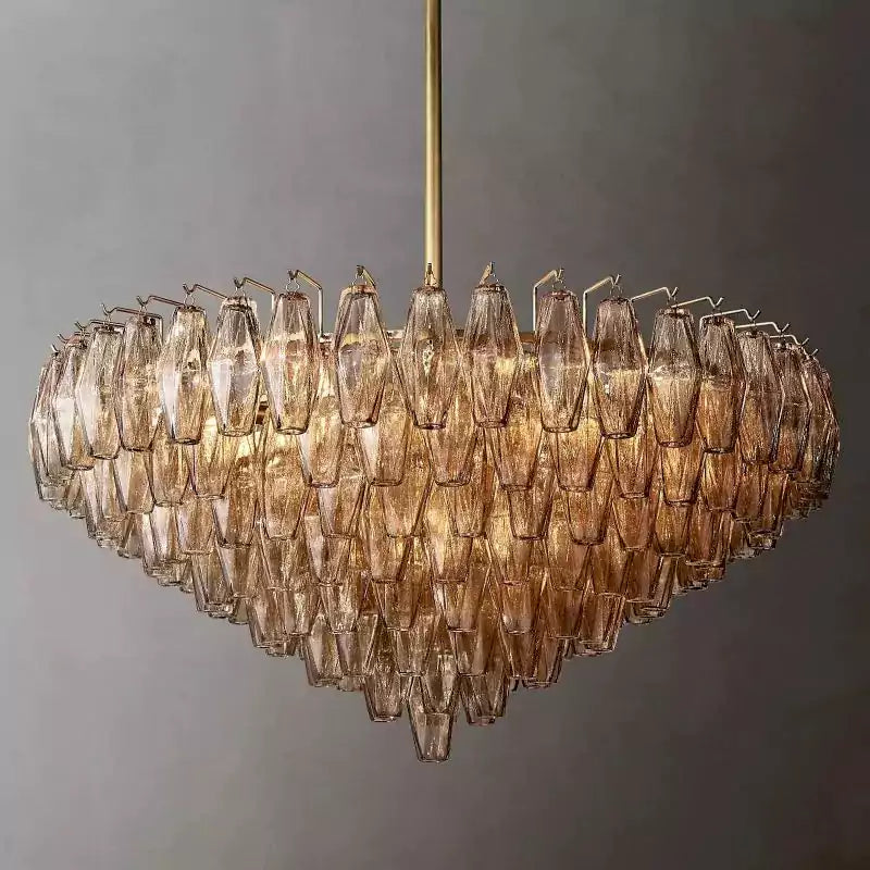 Chiaray Smoke Glass Tiered Round Chandelier 37"