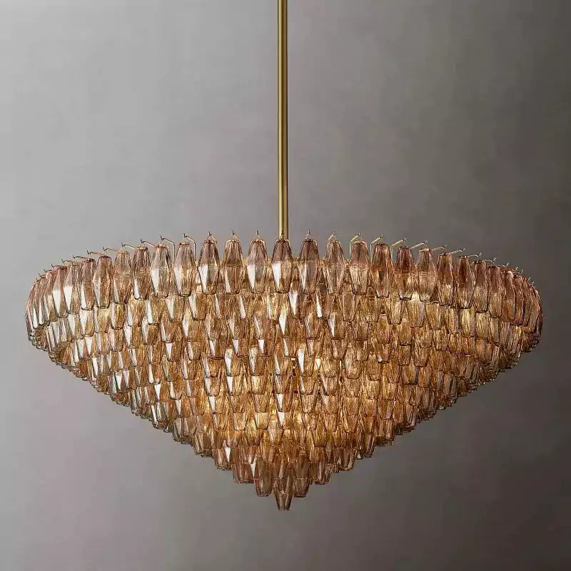 Chiaray Smoke Glass Tiered Round Chandelier 62"
