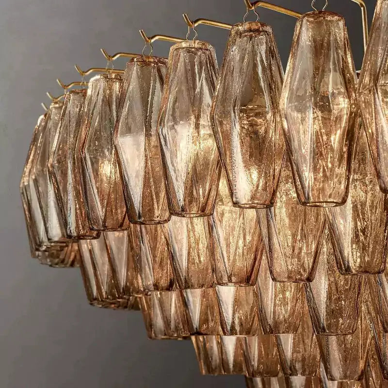 Chiaray Smoke Glass Tiered Round Chandelier 62"