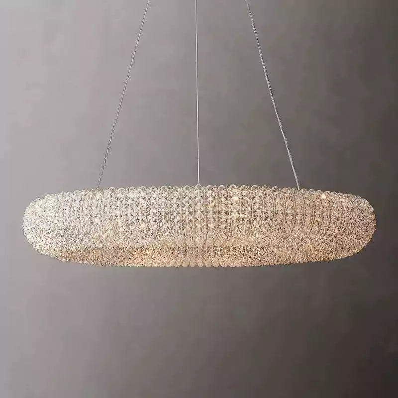Cristal Halo Clear Round LED Chandelier 32"