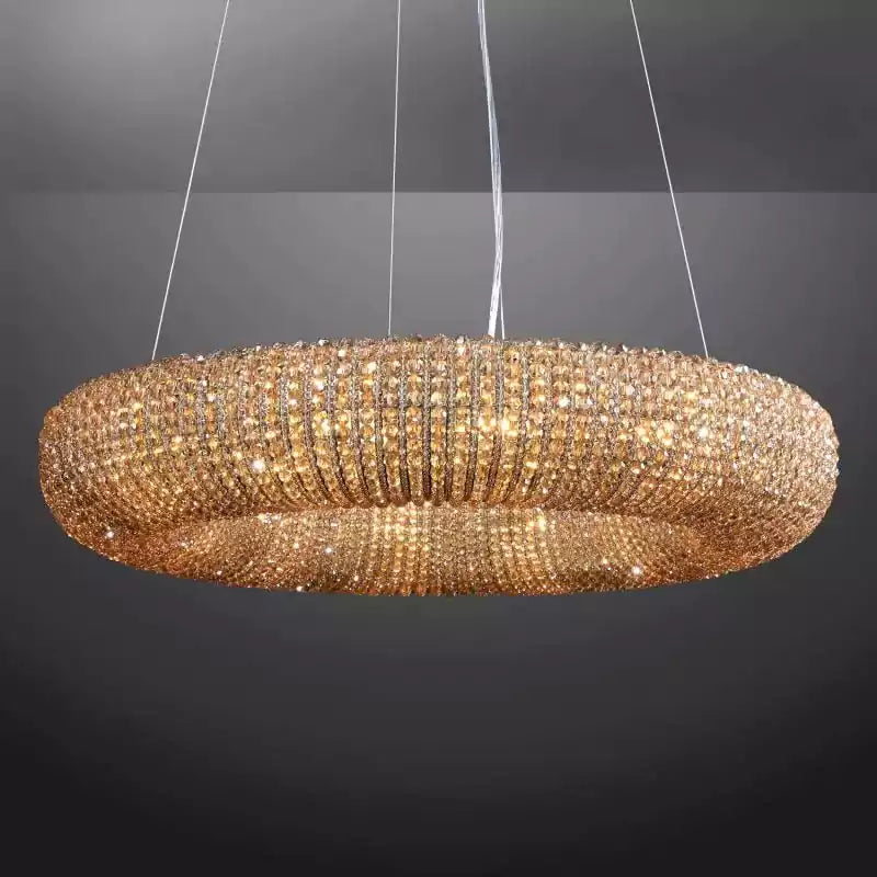 Cristal Halo Smoke Round LED Chandelier 32"