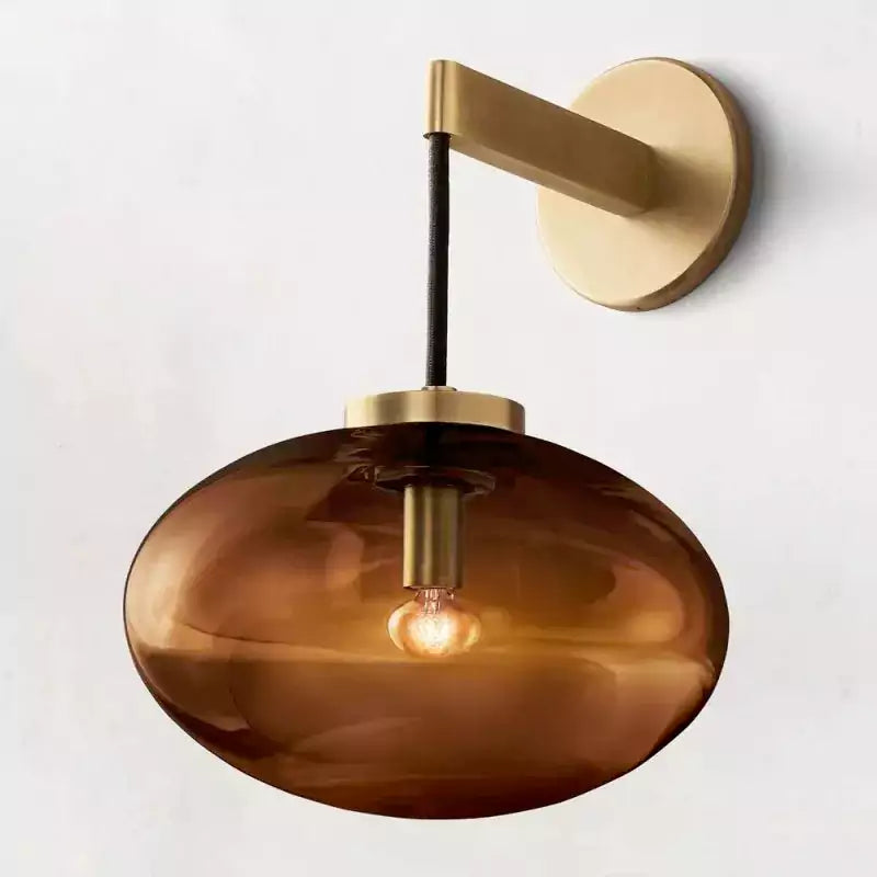 Cabrettey Amber Glass Wall Sconce