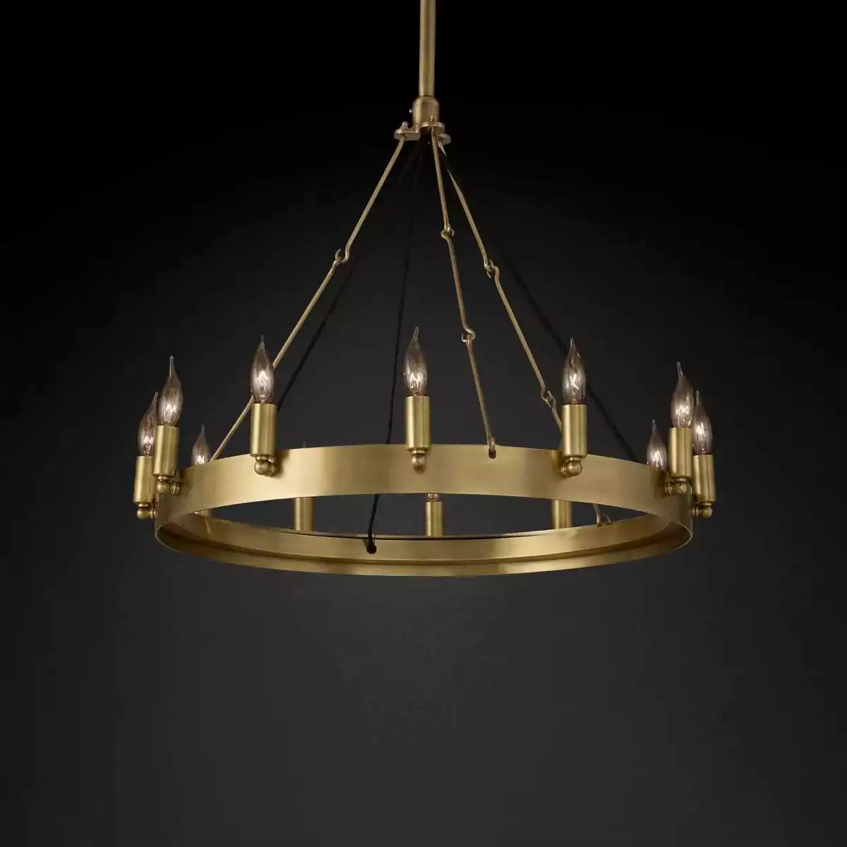 Caminoy Vintage Candelabra Round Chandelier 26"