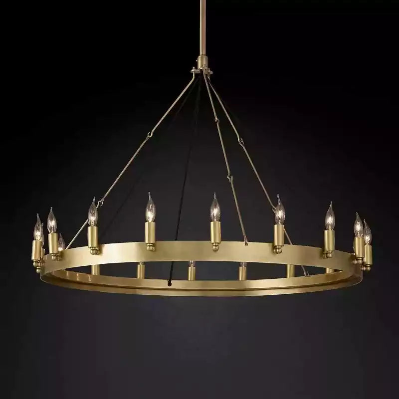 Caminoy Vintage Candelabra Round Chandelier 38"