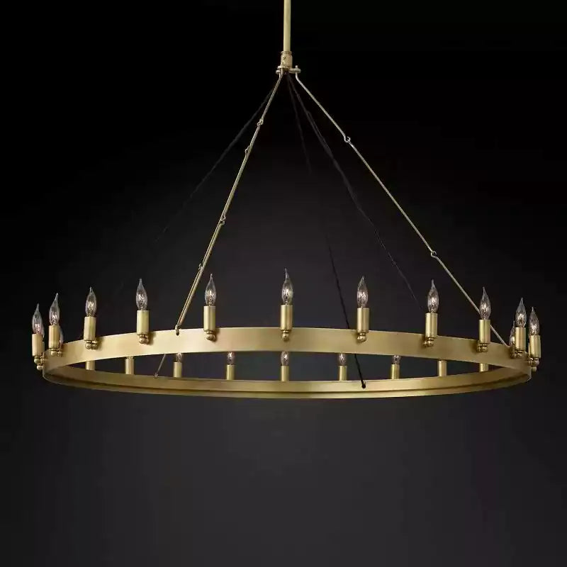 Caminoy Vintage Candelabra Round Chandelier 50"