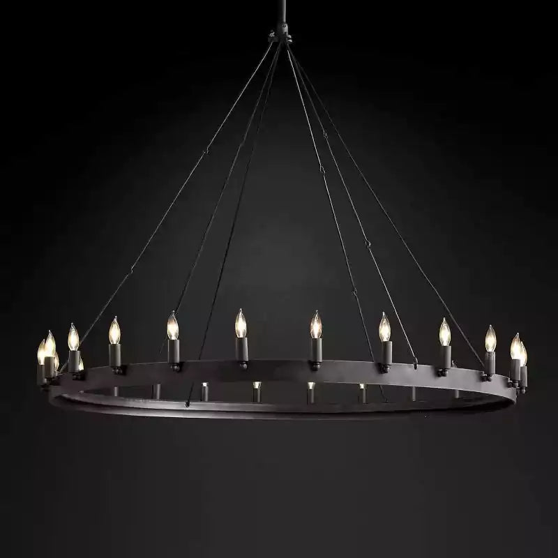 Caminoy Vintage Candelabra Round Chandelier 50"