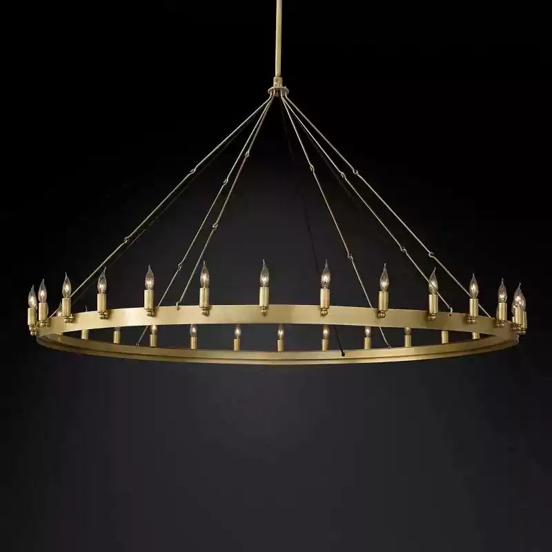 Caminoy Vintage Candelabra Round Chandelier 63"