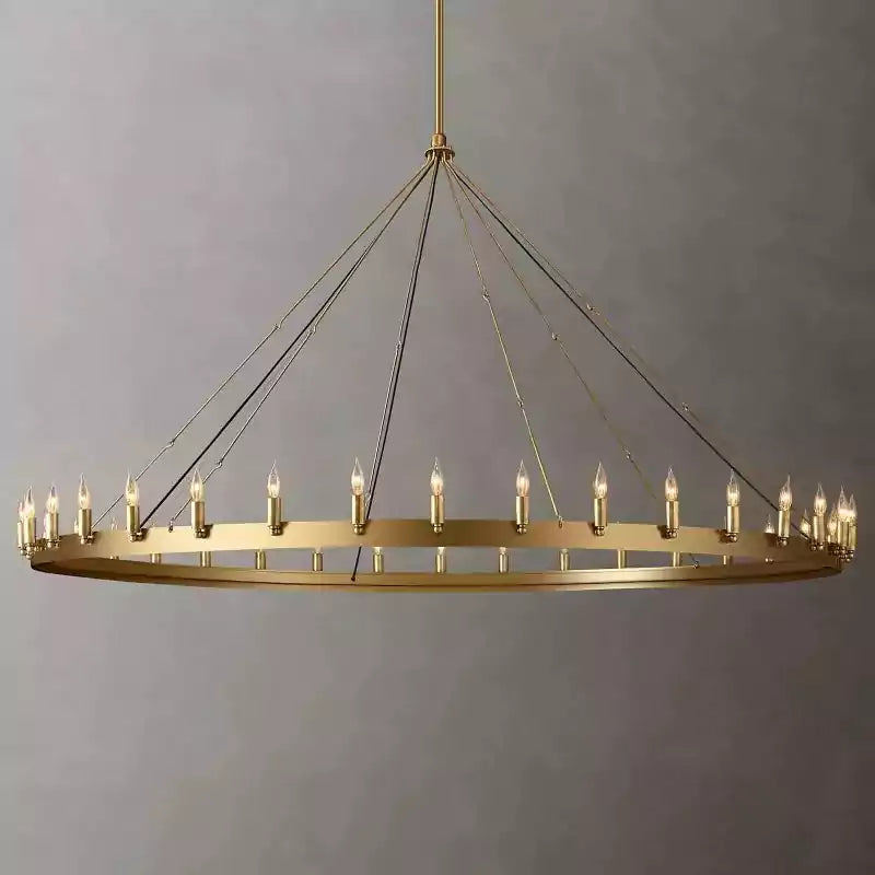 Caminoy Vintage Candelabra Round Chandelier 73"