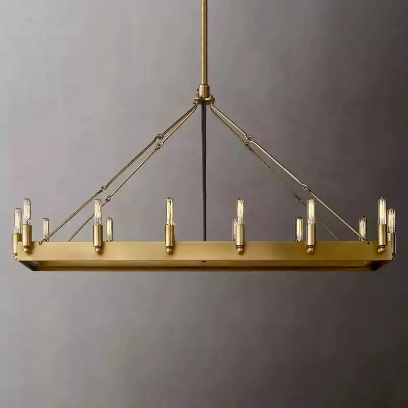 Caminoy Vintage Filament Rectangular Chandelier 41"
