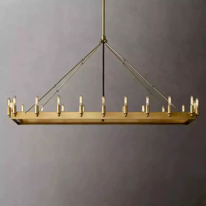 Caminoy Vintage Filament Rectangular Chandelier 52"