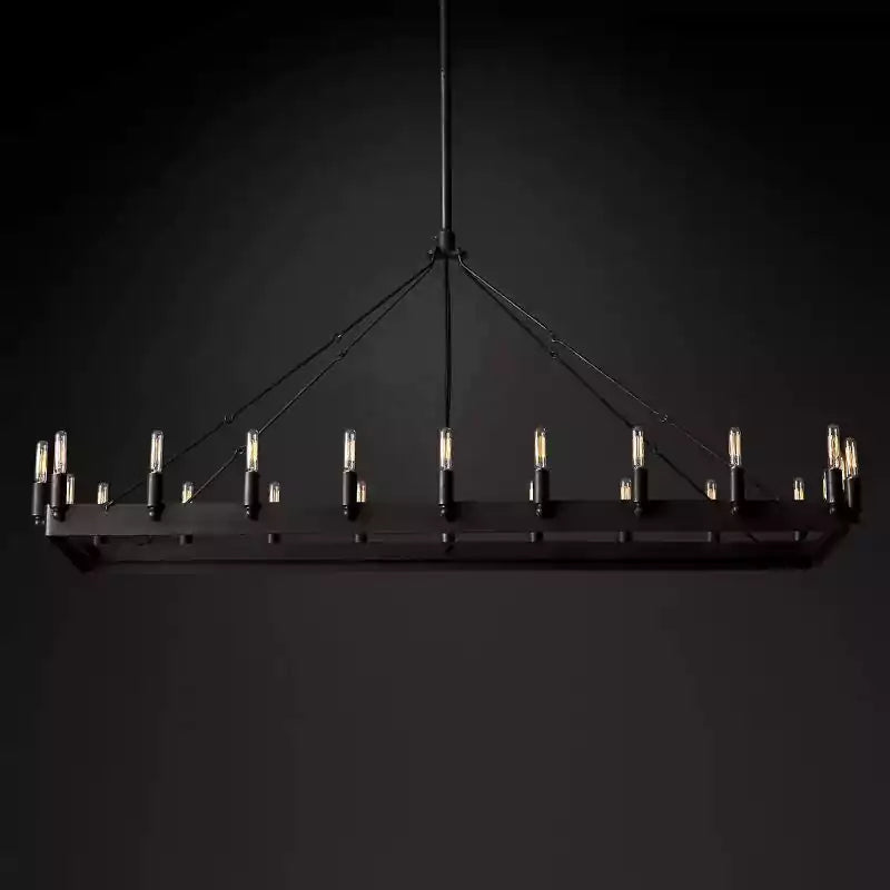 Caminoy Vintage Filament Rectangular Chandelier 52"
