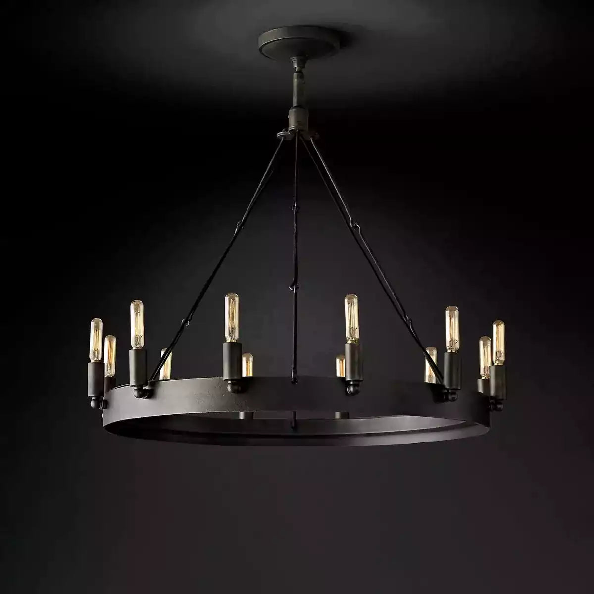 Caminoy Vintage Filament Round Chandelier 26"