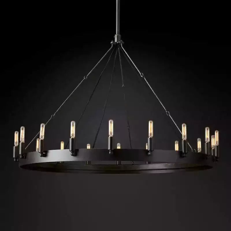 Caminoy Vintage Filament Round Chandelier 38"