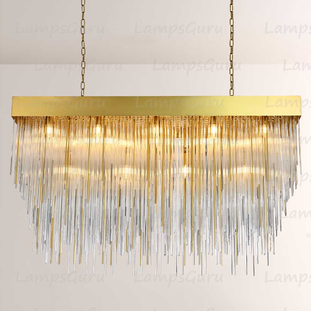 LG Cascading Rectangular Chandelier 54"