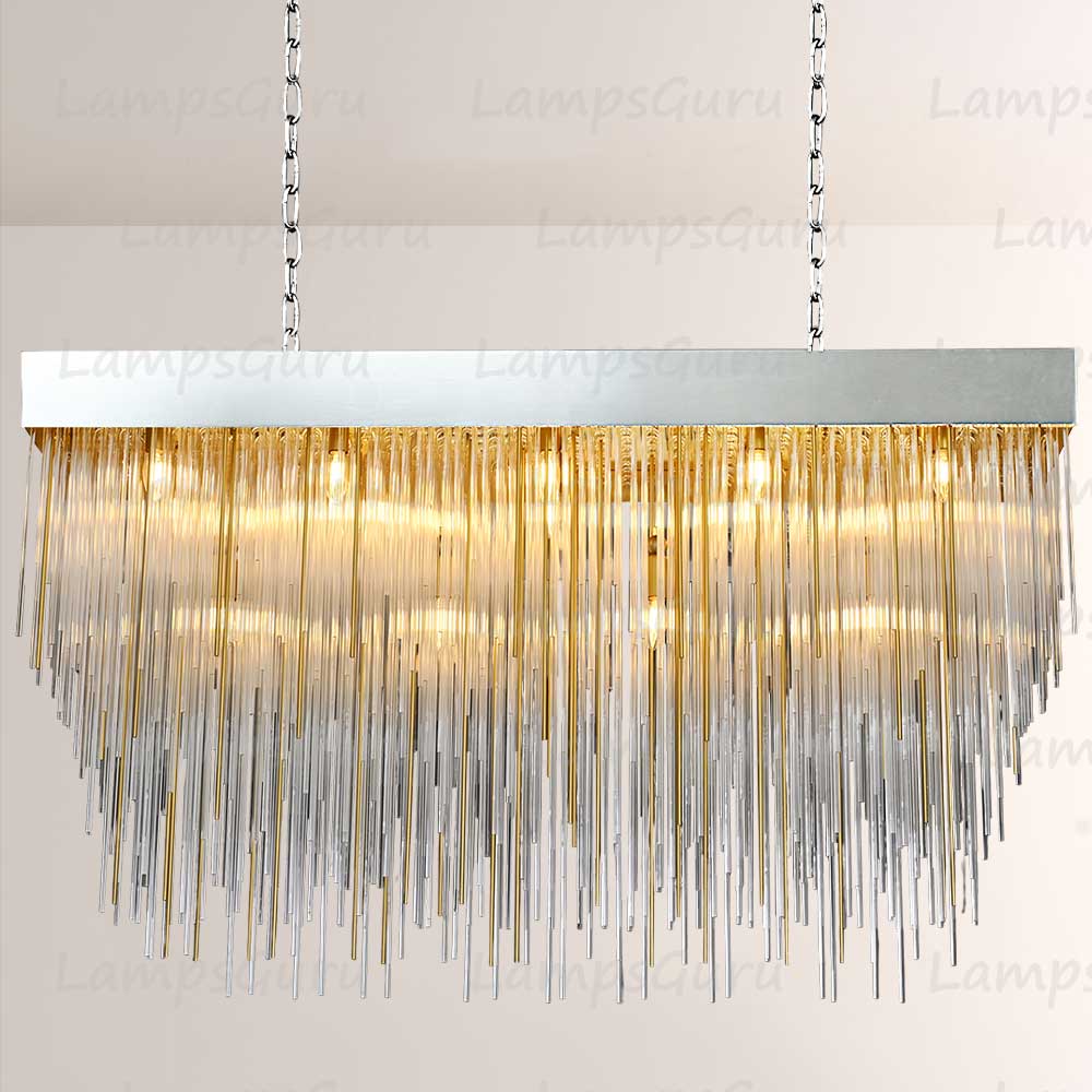LG Cascading Rectangular Chandelier 54"
