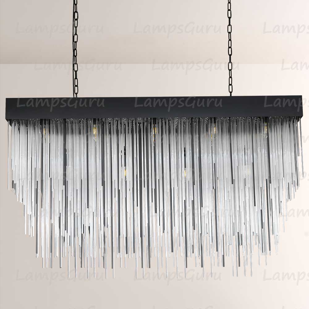 LG Cascading Rectangular Chandelier 54"
