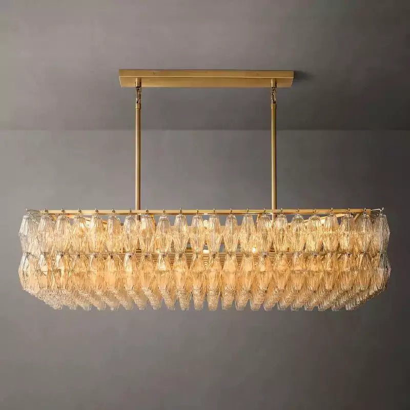 Chiaray Clear Glass Rectangular Chandelier 54"