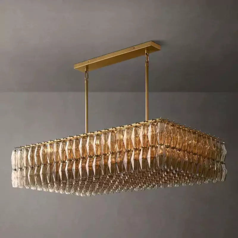 Chiaray Smoke Glass Rectangular Chandelier 54"