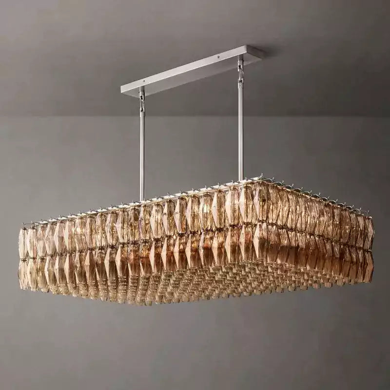 Chiaray Smoke Glass Rectangular Chandelier 54"