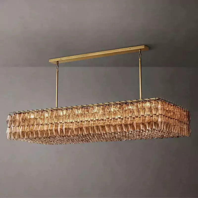 Chiaray Smoke Glass Rectangular Chandelier 74"