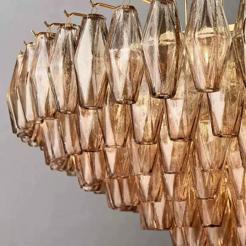 Chiaray Smoke Glass Tiered Round Chandelier 47"