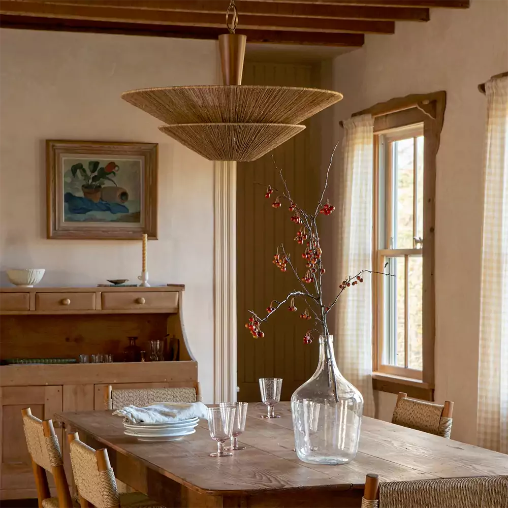 Handwoven Rattan Condesa Jute Pendant