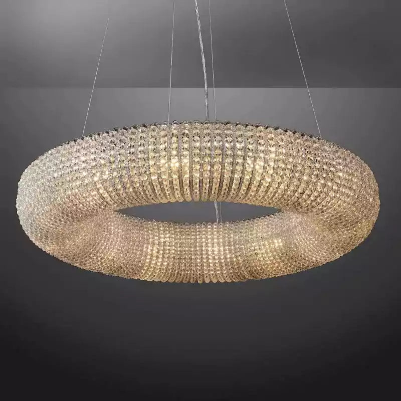 Cristal Halo Clear Round LED Chandelier 41"