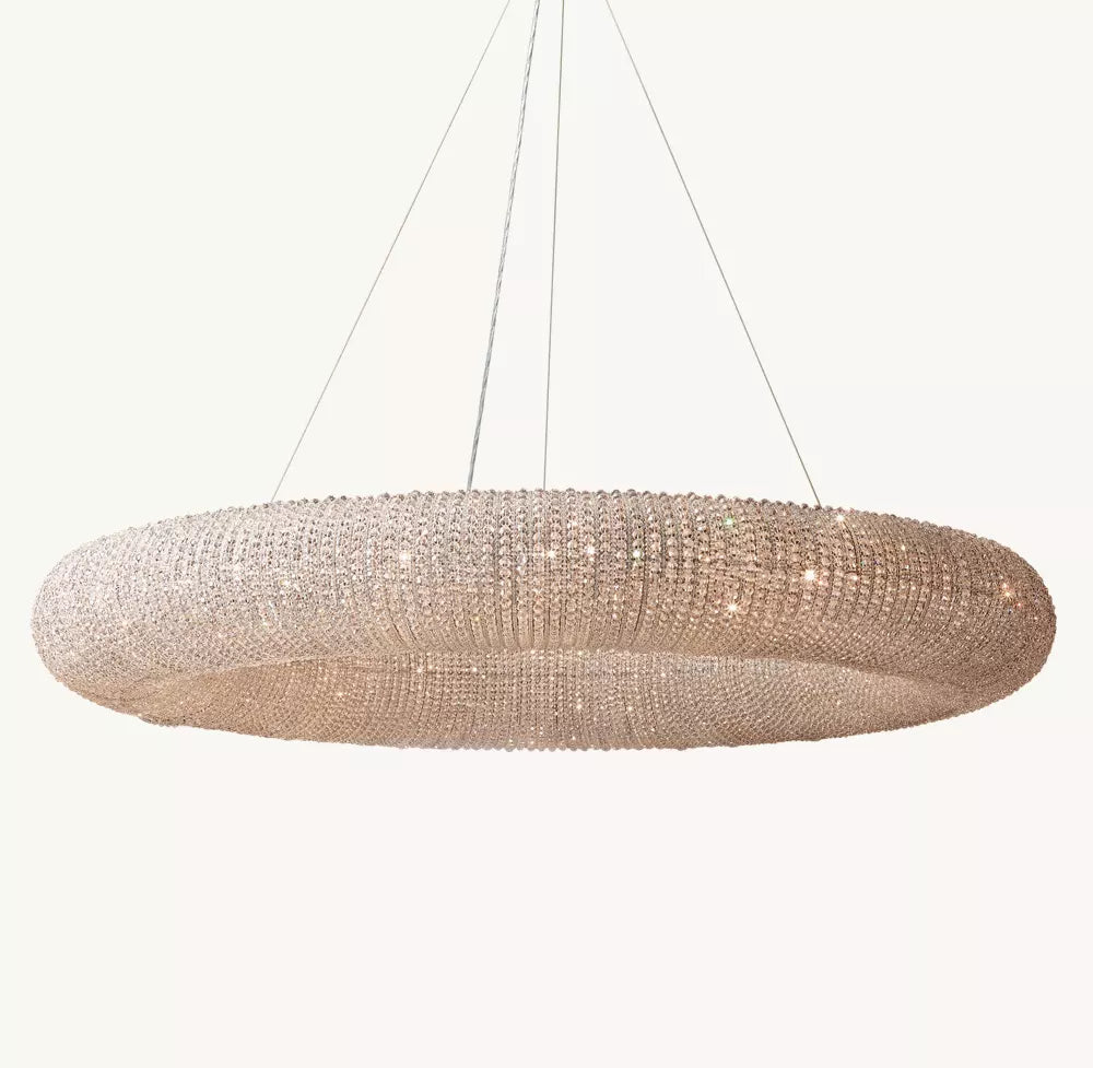 Cristal Halo Clear Round LED Chandelier 72"