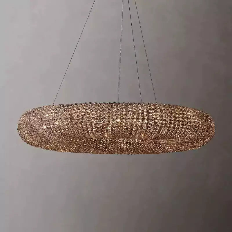 Cristal Halo Smoke Round LED Chandelier 41"